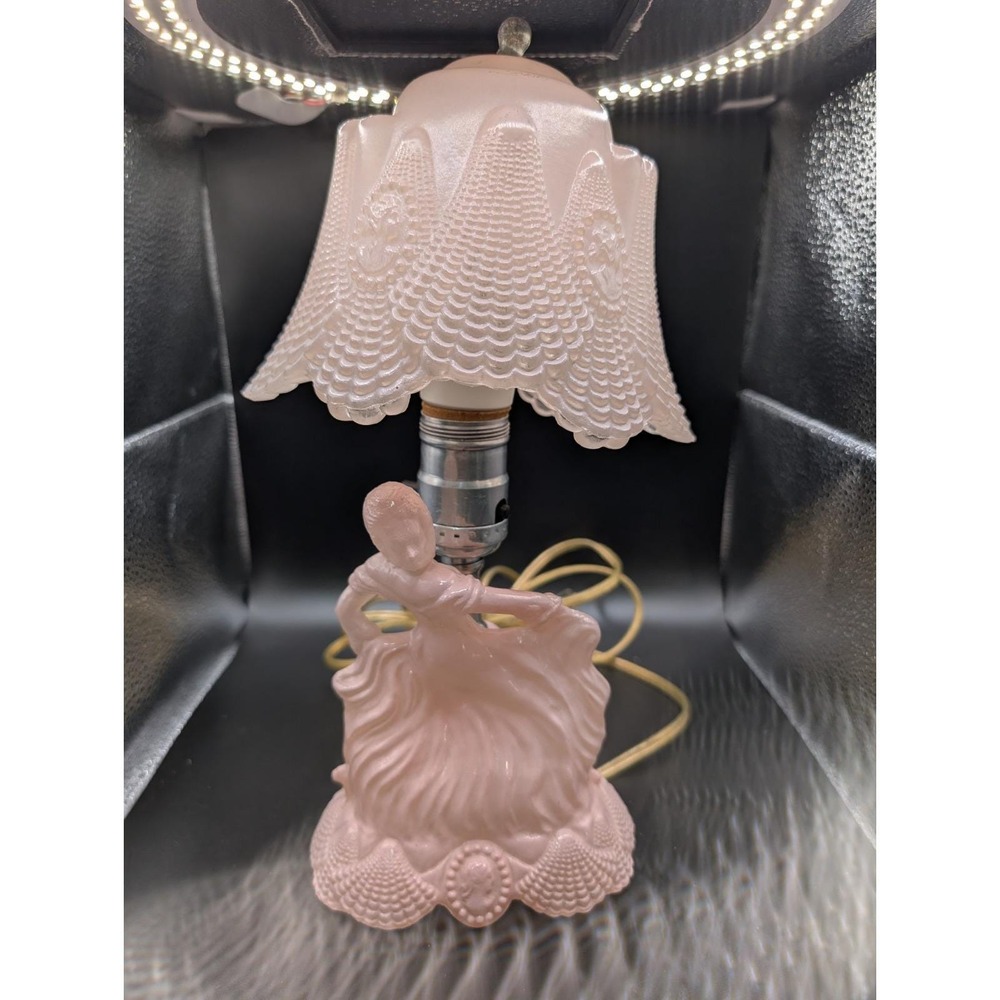 Vintage Pink Ballet Dancer glass boudoir lamp - Picture 1 of 6